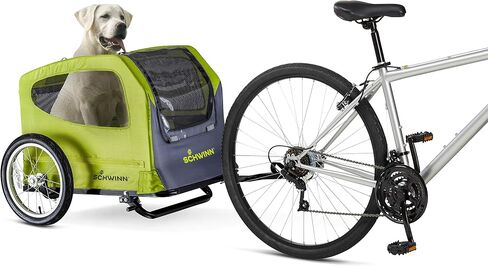 Schwinn Rascal Bike Dog Trailer, Carrier for Small and Large Pets, Easy Folding Cart Frame, Quick Release Wheel, Universal Bicycle Coupler, Washable Non-Slip Lining in Kuwait