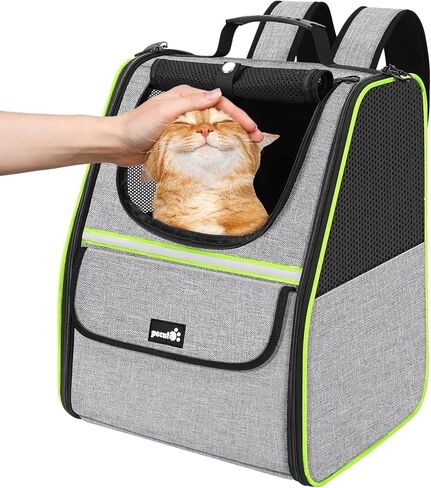 Pecute Cat Backpack Carrier, Small Dog Backpack Carrier, Pet Backpack Carrier for Cats Dogs Puppy Kitten, Cat Carrier Bag Carrying for Travel Hiking Bike Riding Walking Outdoor,Black in Saudi Arabia