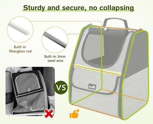 Pecute Cat Backpack Carrier, Small Dog Backpack Carrier, Pet Backpack Carrier for Cats Dogs Puppy Kitten, Cat Carrier Bag Carrying for Travel Hiking Bike Riding Walking Outdoor,Black in Saudi Arabia