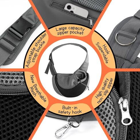 YUDODO Pet Dog Sling Carrier Large Pocket Adjust Strap Anti-Falling Design Breathable Mesh Travel Safe Sling Bag Carrier for Dogs Cats in Saudi Arabia