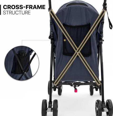 MoNiBloom 4 Wheels Pet Stroller, Easy-Fold Puppy Cage Jogger Stroller with Sun Cover, Pad and Rear Storage Bag, Breathable and Visible Mesh for Small/Medium Pets up to 22 lbs, Navy Blue in Kuwait