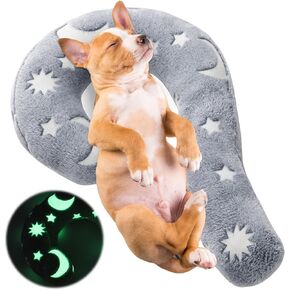 MABOZOO Question Mark Dog Pillow, Pet Pillow Glow in The Dark for Dogs and Cats, Question Shaped Pet Neck Calming Cushion Calming Toy for Joint Relief Sleeping Improve (Gray, L)
