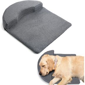 Dog Pillow Benefit for Cervical Vertebra/Neck -Dog Calming Pillow for Soothing Joints and Improving Sleep, Arched Dog Bed Pillow with Sponge Support, Washable for Large Dogs, L