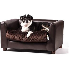 Keet Fluffy Deluxe Pet Bed Sofa Chocolate Small