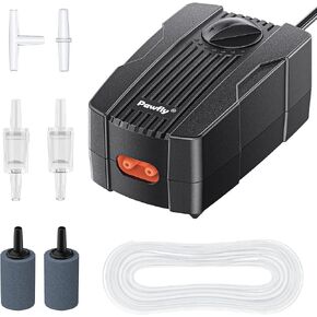 Pawfly Aquarium Air Pump Oxygen Pump for 10-200 Gallon Fish Tanks Buckets Dual Outlet Adjustable Ultra Quiet Aerator Pump with Accessories in Kuwait
