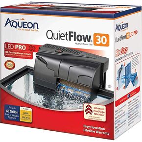 Aqueon QuietFlow 10 LED PRO Aquarium Fish Tank Power Filter For Up to 20 Gallon Aquariums