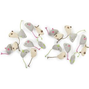 SmartyKat Skitter Critters Value Pack Catnip Cat Toys - Gray/Cream, Set of 10