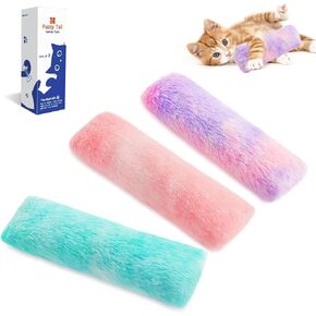 Potaroma Cat Toys Pillows, 3 Pack, Soft and Durable Crinkle Sound with Catnip Inside, Interactive Indoor Kitten Kicker, Promotes Kitty Exercise