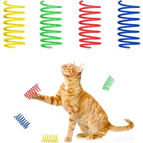 SPOT Wide Colorful Springs Cat Toy - Bouncy Toys for Medium Indoor Cat Breeds to Bite, Swat, Chase - Keeps Cats & Kittens Entertained for Hours - Includes Ten 2" Wide Spiral Springs, Assorted Colors