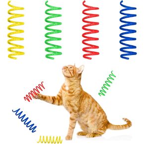 SPOT Wide Colorful Springs Cat Toy - Bouncy Toys for Medium Indoor Cat Breeds to Bite, Swat, Chase - Keeps Cats & Kittens Entertained for Hours - Includes Ten 2" Wide Spiral Springs, Assorted Colors