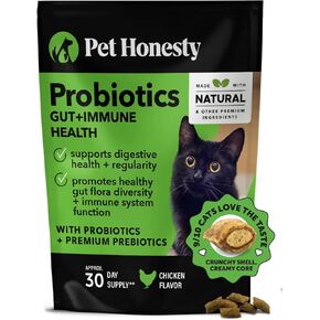 Pet Honesty Digestive Probiotic Powder Supplement for Cats - Digestive Support + Gut Health, Probiotic for Cats, Cat Constipation Relief, Bowel Support, Immunity & Overall Health - 120 Scoops