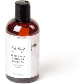 Eye Envy Tear Stain Remover Solution for Cats. Gentle, Natural and Safe. Cleans Tear Stains. Recommended by Breeders, Groomers. Remove Eye Stains from Persians and Exotics. 2 oz. Made in USA in Kuwait