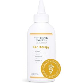 Veterinary Formula Clinical Care Ear Therapy, 8 oz. – Cat and Dog Ear Cleaner – Helps Soothe Itchiness and Clean The Ear Canal of Debris and Buildup