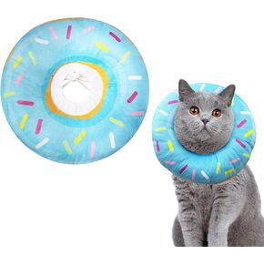 Cat Cone Collar Soft, Cat Donut Collar, Adjustable Cat Surgery Collar for Wound Healing, Elizabeth Collars are Suitable for Cats, Kittens, Puppies, Puppies After Surgery (Blue, S)