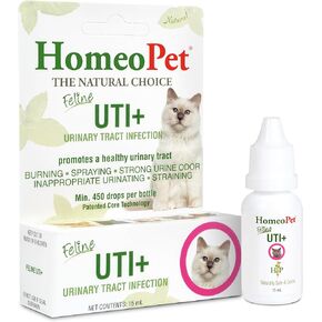 HomeoPet Feline UTI Plus, Safe and Natural Urinary Tract Medicine for Cats, Feline Urinary Tract Support, 15 Milliliters in Kuwait