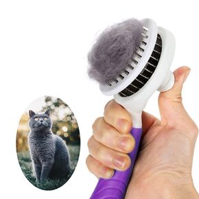 Cat Self Cleaning Slicker Brush ، حيوانات حيوانات حيوانات أليفة ودية بالقطط فرش الشعر لتلقي زر واحد إلى لطيف إزالة المعطف السفلي كل نوع من الشعر slicker massage أداة تحلل