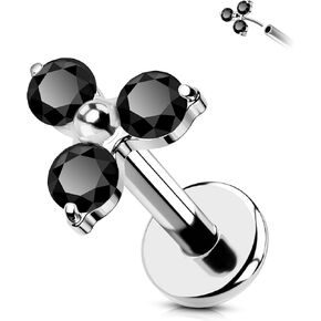 COCHARM G23 التيتانيوم الحلزون الغضروف ثقب المجوهرات 16 جرام الزنمة الغضروف القرط مسمار شقة الظهر مثلث زهرة دفع دبوس اللولب مجوهرات الجراحية الصلب 6 مللي متر/8 مللي متر 16 قياس الغضروف مسمار