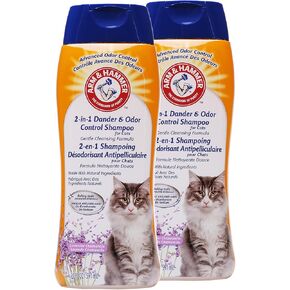 Arm & Hammer 2-in-1 Deodorizing & Dander Reducing Shampoo for Cats, Dander Remover for Dander and Odors, Baking Soda Moisturizes and Deodorizes, Lavender Chamomile Scent, 20 Fl Oz (Pack of 1)