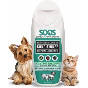 مكيفات الحيوانات الأليفة Soos Pet Pet Natural Dead Sea Hypoaller-Genic تنشيط الإجازة التي تمتص بعمق مع الزيوت الأساسية للفيتامينات للكلاب والقطط-مكيف 1x Pet (250 مل / 8.45 أوقية)
