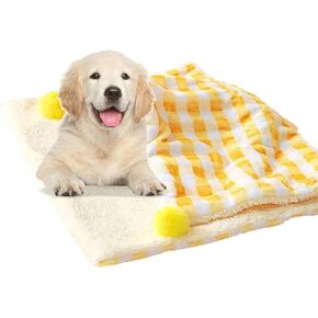 Ultra Soft Dog Cat Bed Mat with Cute Prints Reversible Fleece Dog Crate Kennel Pad Cozy Washable Thickened Hamster Guinea Pig Bed Pet Bed Mat for Small Animals (Blue,19 x 14 Inches)