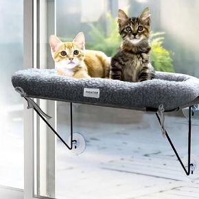 Window Cat Perch, Durable Cat Window Bed, Cat Window Perch, Elevated Cat Bed Cat Lounger Cat Hammock, Cat Window Hammock for Large Cats, Cat Bed Window, Cat Perch for Window, 24.4x12.6 in