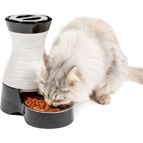 PetSafe Healthy Pet Food Station - Small, 2 lb Kibble Capacity - Gravity Pet Feeder Dry Food Dispenser - Automatic Cat Feeder or Small Dog Feeder - Removable Stainless Steel Bowl Included