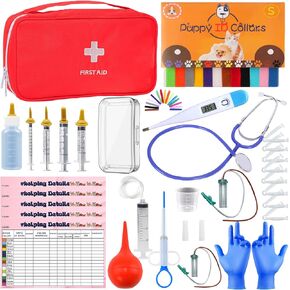 kewen Puppy Kitten Whelping Supplies, Whelping kit for Puppies Birth,Kitten Supplies,Dog Supplies,Puppy kit,Kitten Bottle Feeding kit for New Born Puppy Supplies and Kitten (Whelping Kit)