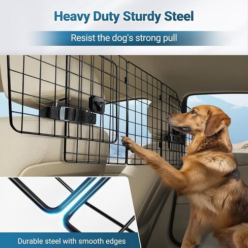 rabbitgoo Dog Car Barrier for SUV, Heavy-Duty Steel Wire Pet Gate, Foldable in Kuwait