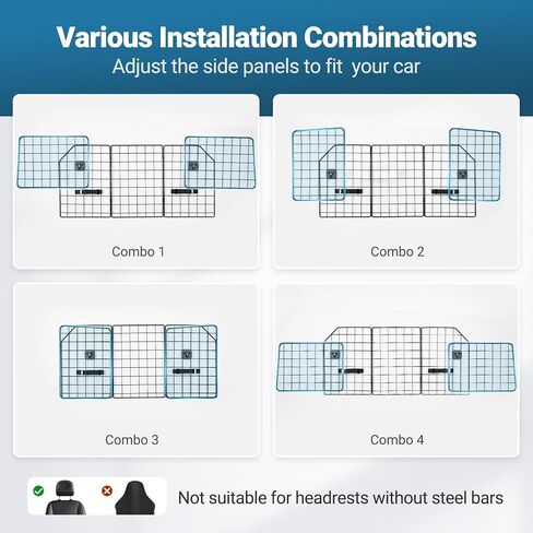 rabbitgoo Dog Car Barrier for SUV, Heavy-Duty Steel Wire Pet Gate, Foldable in Kuwait