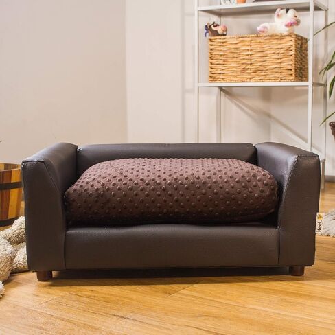 Keet Fluffy Deluxe Pet Bed Sofa Chocolate Small in Saudi Arabia
