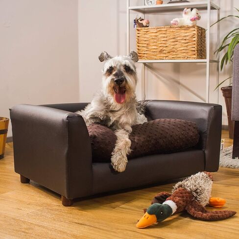 Keet Fluffy Deluxe Pet Bed Sofa Chocolate Small in Saudi Arabia