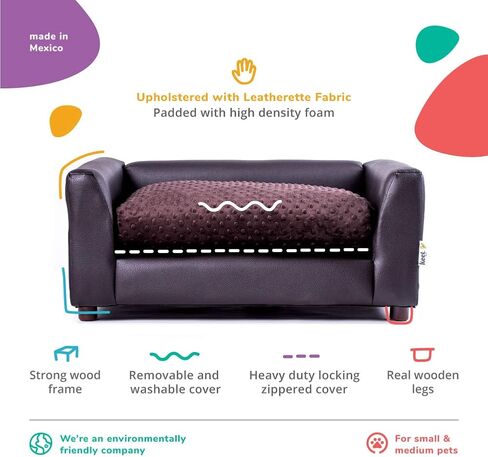 Keet Fluffy Deluxe Pet Bed Sofa Chocolate Small in Saudi Arabia