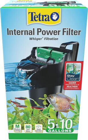 Tetra Whisper Internal Power Filter 5 To 10 Gallons, For aquariums, In-Tank Filtration With Air Pump, Black in Kuwait