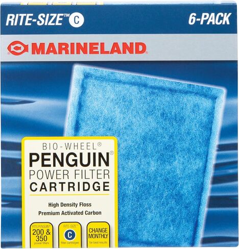 Marineland Penguin Bio-Wheel Replacement Power Filter Cartridges, For Aquarium Filtration, Rite-Size C, 6 Count in Kuwait