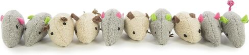 SmartyKat Skitter Critters Value Pack Catnip Cat Toys - Gray/Cream, Set of 10 in Saudi Arabia