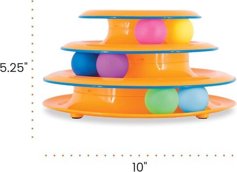 Catstages Tower of Tracks Interactive 3-Tier Cat Track Toy with Spinning Balls, Orange in Saudi Arabia