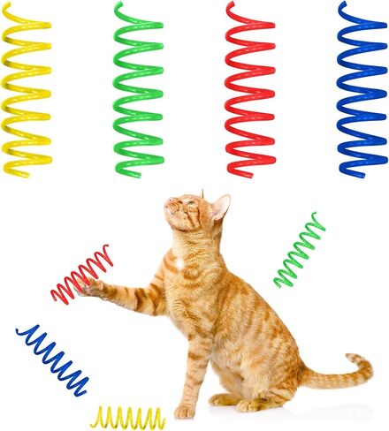 SPOT Wide Colorful Springs Cat Toy - Bouncy Toys for Medium Indoor Cat Breeds to Bite, Swat, Chase - Keeps Cats & Kittens Entertained for Hours - Includes Ten 2" Wide Spiral Springs, Assorted Colors in Kuwait