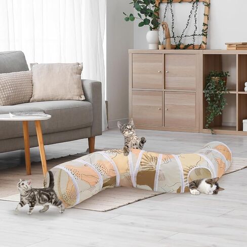 Glittme Cat Tunnel, Cat Tunnels for Indoor Cats, S-Shape Peekaboo Cat Cave with Cat Toys, Foldable Cat Tubes and Tunnels for Cats, Rabbit, Puppy, Guinea Pig in Saudi Arabia