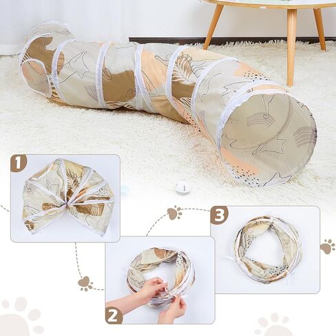 Glittme Cat Tunnel, Cat Tunnels for Indoor Cats, S-Shape Peekaboo Cat Cave with Cat Toys, Foldable Cat Tubes and Tunnels for Cats, Rabbit, Puppy, Guinea Pig in Saudi Arabia