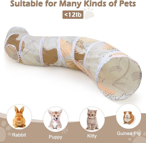 Glittme Cat Tunnel, Cat Tunnels for Indoor Cats, S-Shape Peekaboo Cat Cave with Cat Toys, Foldable Cat Tubes and Tunnels for Cats, Rabbit, Puppy, Guinea Pig in Saudi Arabia