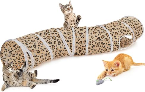 Glittme Cat Tunnel, Cat Tunnels for Indoor Cats, S-Shape Peekaboo Cat Cave with Cat Toys, Foldable Cat Tubes and Tunnels for Cats, Rabbit, Puppy, Guinea Pig in Saudi Arabia