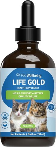 Pet Wellbeing Life Gold for Cats - Immune Support, Antioxidants, Normal Detoxification, Cellular Health, Astragalus, Blessed Thistle - Veterinarian-Formulated Herbal Supplement 2 fl oz (59 ml) in Saudi Arabia