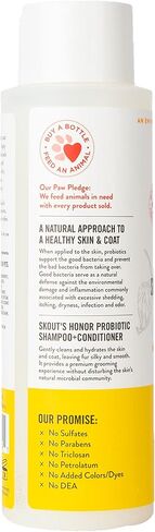 Skout's Honor Probiotic Cat Shampoo & Conditioner with Avocado Oil & Omega-3s, 97% Natural, Paraben & Sulfate-Free, Cruelty-Free, 16oz, Honeysuckle in Saudi Arabia