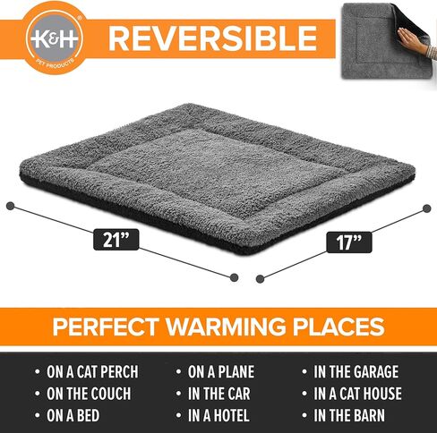 وسادة سرير للقطط ذاتية التدفئة من K&H PET Products، وسادة حرارية للقطط والكلاب ذاتية التسخين، حصيرة لتدفئة القطط للقطط الوحشية والداخلية، دقيق الشوفان/الشوكولاتة 21 × 17 بوصة in Saudi Arabia