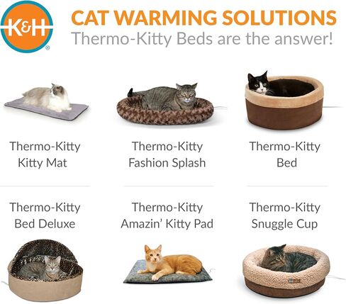 وسادة سرير للقطط ذاتية التدفئة من K&H PET Products، وسادة حرارية للقطط والكلاب ذاتية التسخين، حصيرة لتدفئة القطط للقطط الوحشية والداخلية، دقيق الشوفان/الشوكولاتة 21 × 17 بوصة in Saudi Arabia