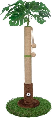 Cat Scratching Post for Indoor Cats and Kitten - 35.43" Tall Cat Scratching Post with Sisal Rope,Palm Tree Cat Scratch Post with Hanging Ball in Saudi Arabia