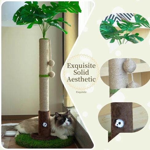 Cat Scratching Post for Indoor Cats and Kitten - 35.43" Tall Cat Scratching Post with Sisal Rope,Palm Tree Cat Scratch Post with Hanging Ball in Saudi Arabia