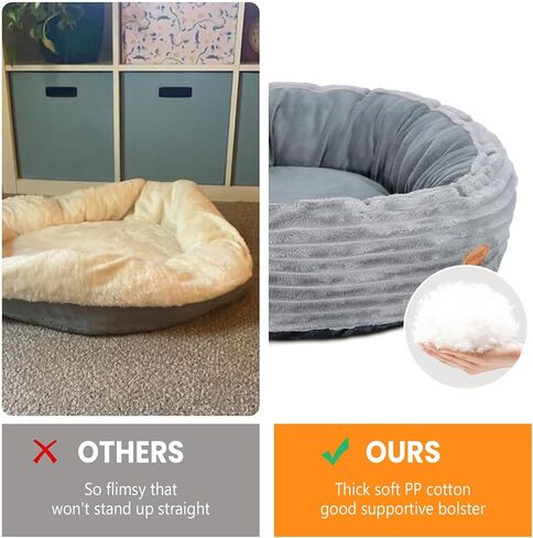 Heated Cat Bed for Indoor Cats, 20’’ Electric Cat Heated Bed Pet Warming Bed for Cats and Small Dogs, Washable Calming Round Donut Pet Bed with Heating Pad, Indoor Use in Kuwait
