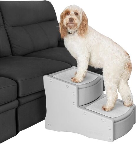 Pet Gear Easy Step II Extra Wide Pet Stairs, 2 Step for Dogs/Cats up to 200 pounds, Removable/Washable Carpet, Easy Assembly (No Tools Required), Camel in Kuwait