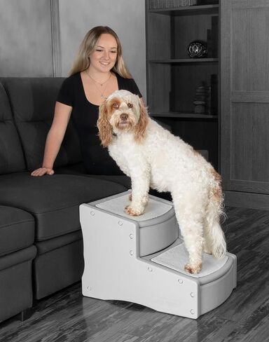 Pet Gear Easy Step II Extra Wide Pet Stairs, 2 Step for Dogs/Cats up to 200 pounds, Removable/Washable Carpet, Easy Assembly (No Tools Required), Camel in Kuwait